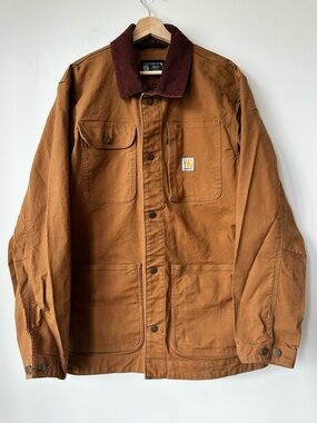 CARHARTT | C01-M MENS RUGGED FLEX® DUCK LOOSE FIT CHORE JACKET UNLINED BROWN